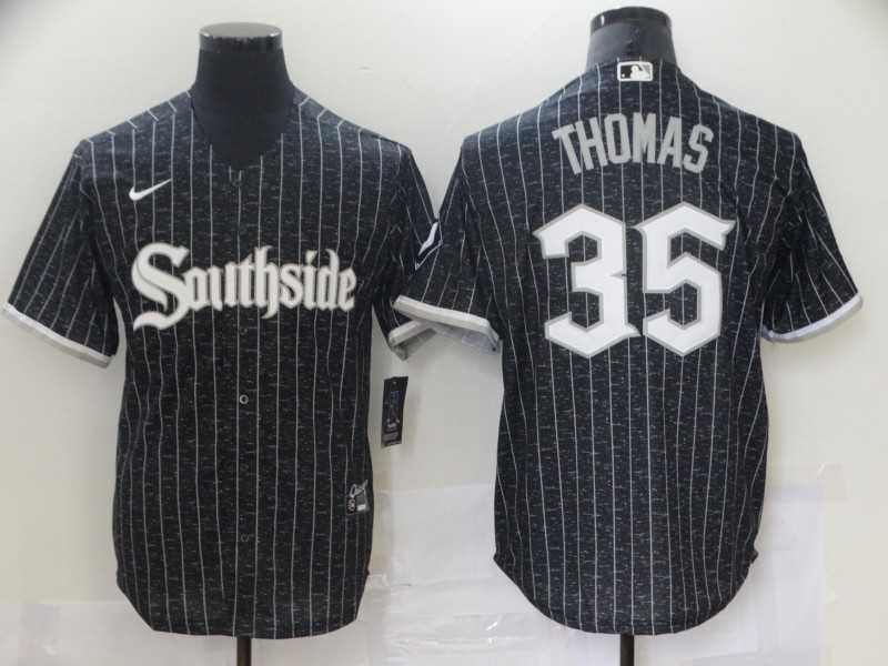White Sox 35 Frank Thomas Black 2021 City Connect Cool Base Jersey,We sell and wholesale White Sox 35 Frank Thomas Black 2021 City Connect Cool Base Jersey on line form chian!